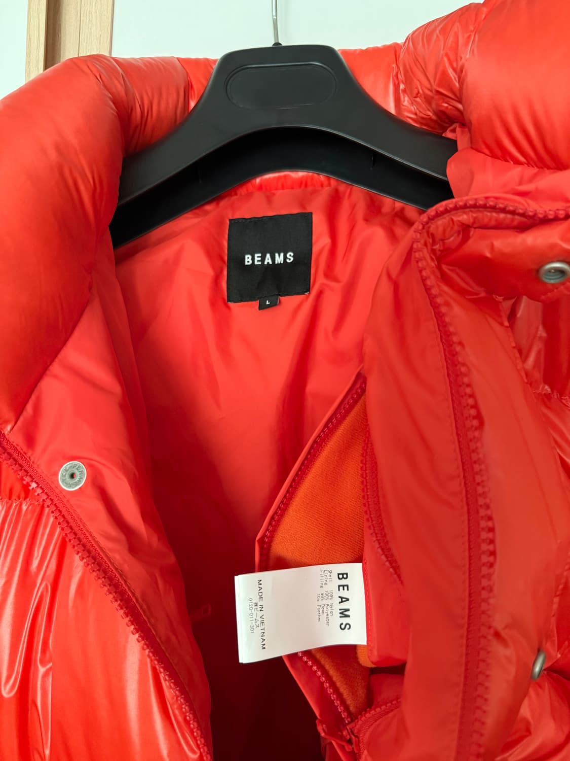 L) BEAMS 빔즈 다운 패딩 레드 상품이미지3