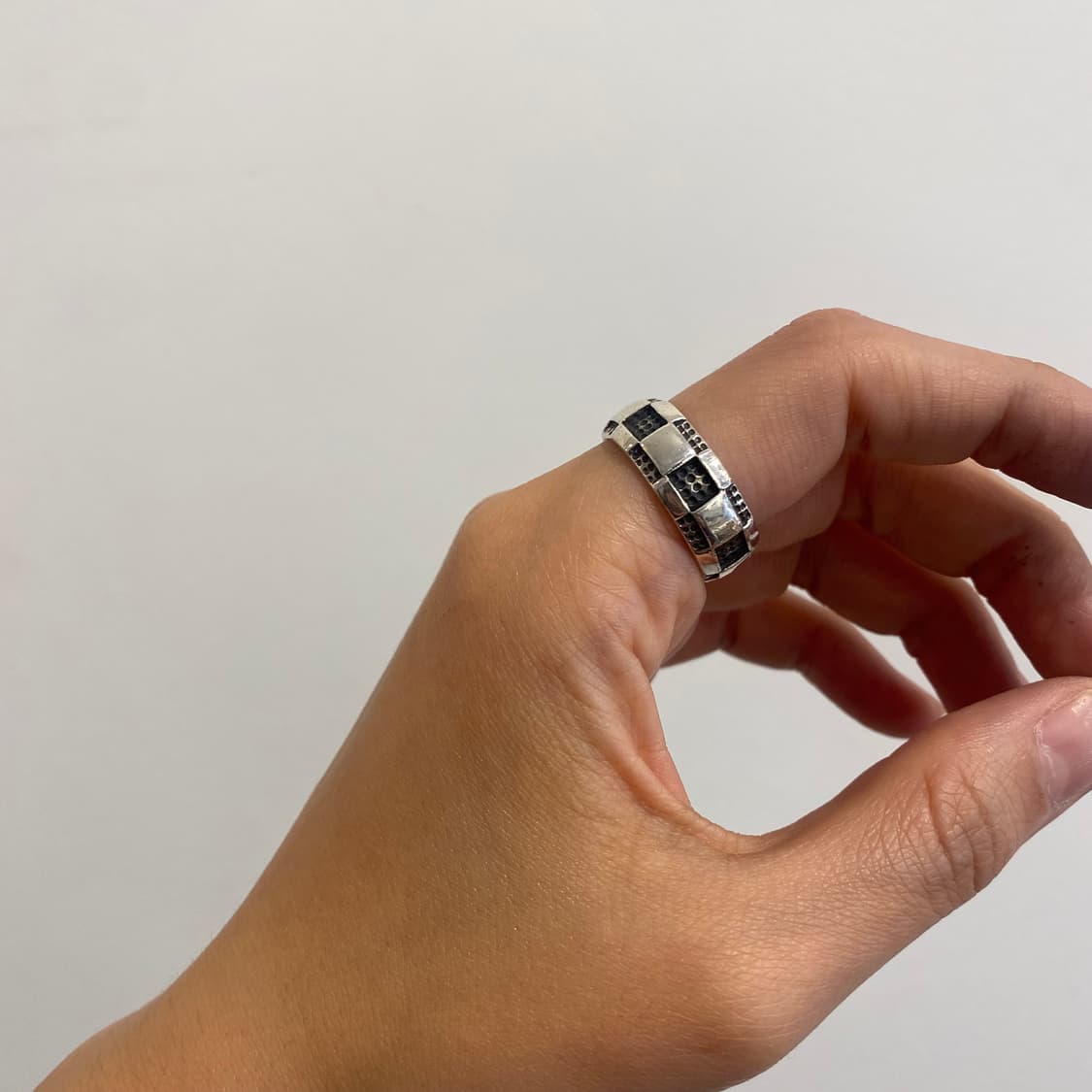 Check board 925silver ring 상품이미지3