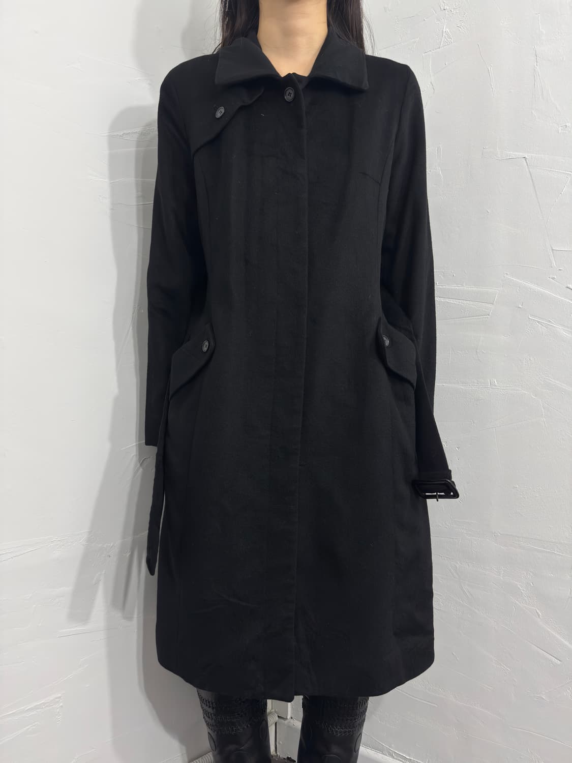 chrome belt cashmere long coat 상품이미지2
