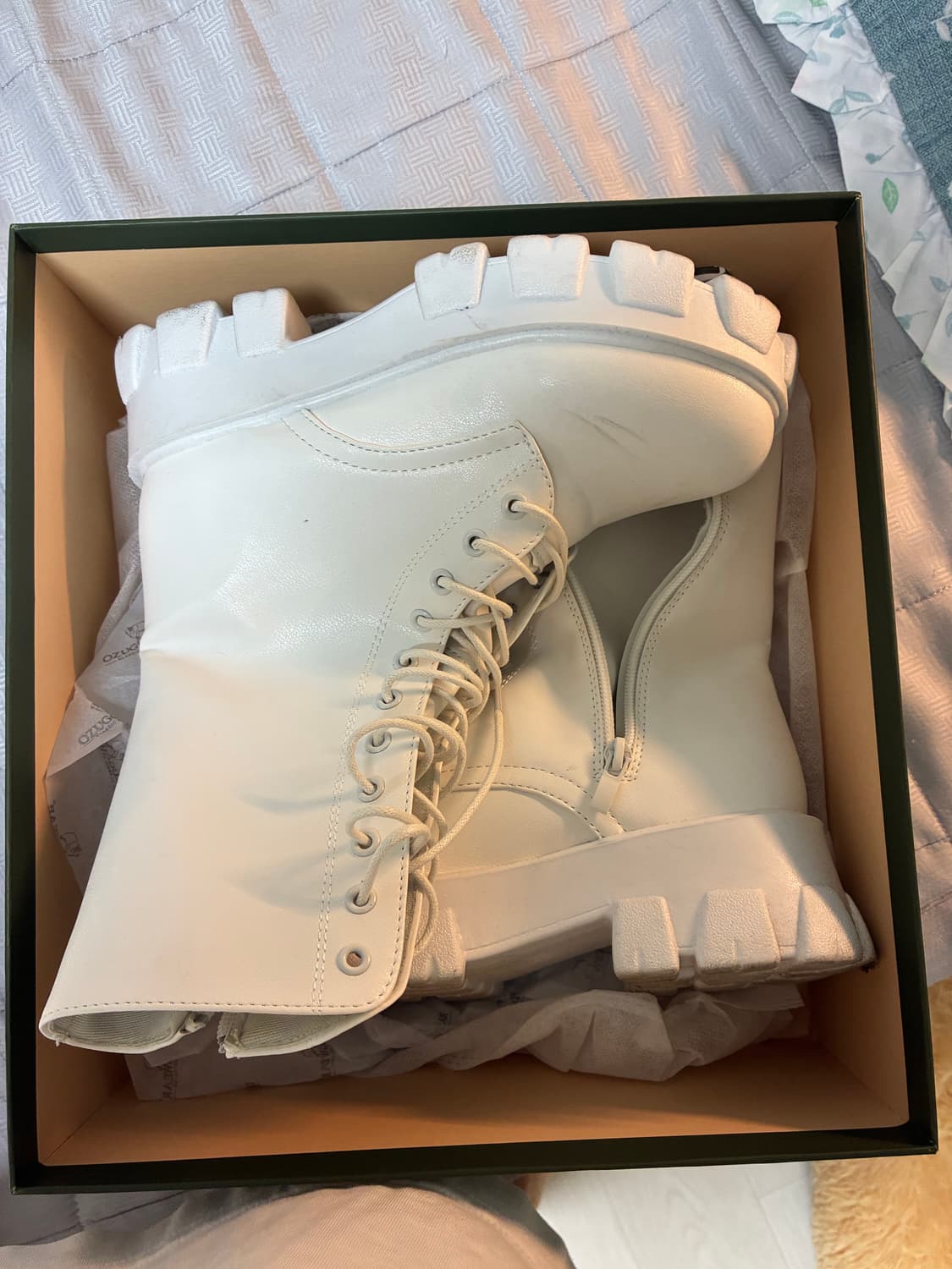 지그재그 에이블리 통굽 워커 화이트 235 상품이미지2