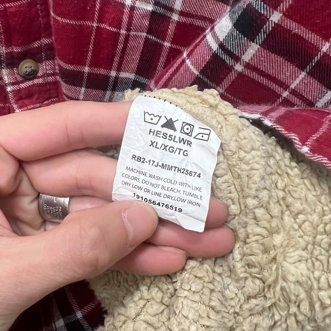 랭글러 레드 체크 웨스턴 플리스 셔츠 자켓 XL 상품이미지4