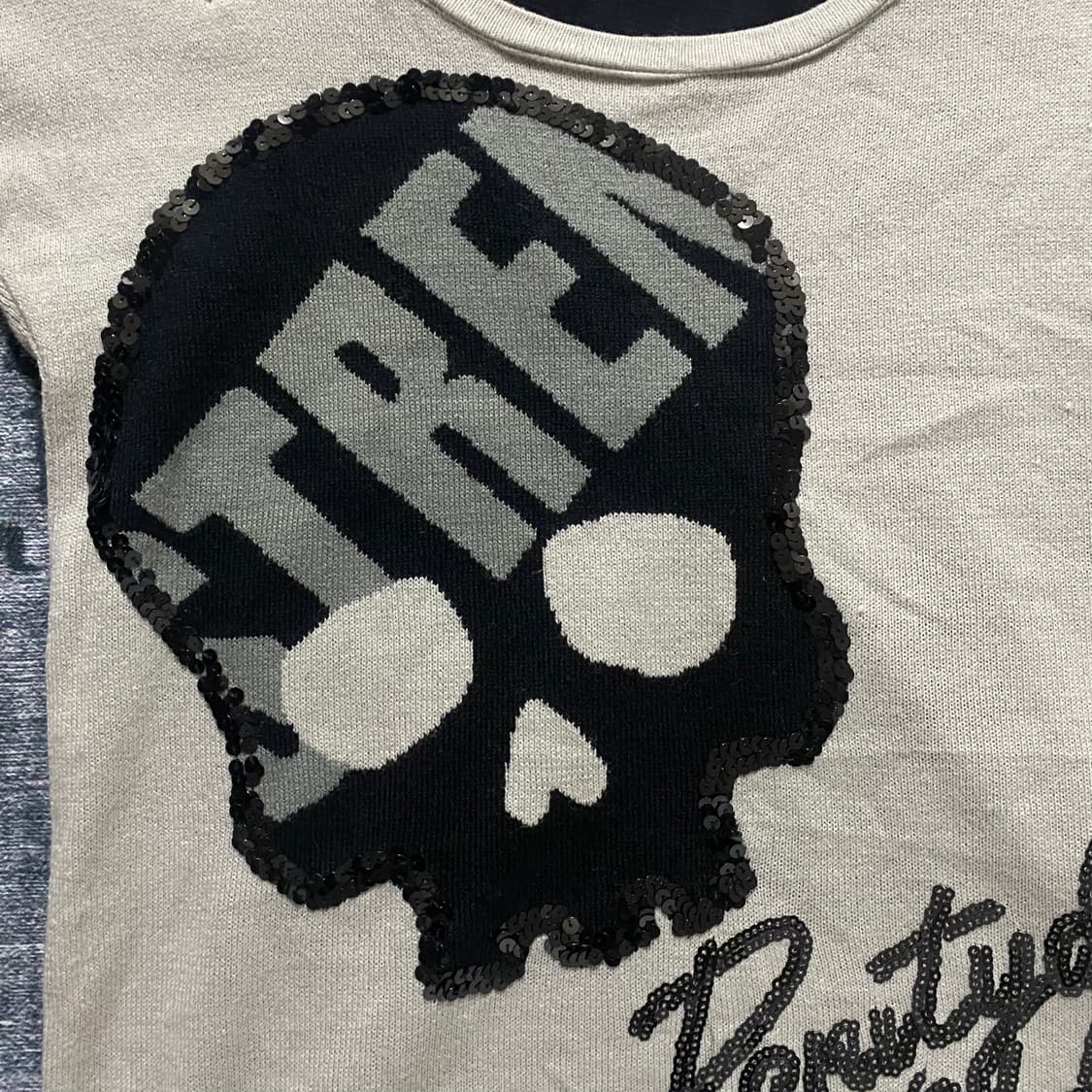 Zipper Detail Skull Punk T-Shirt 상품이미지4