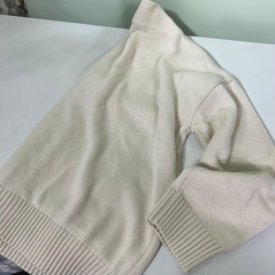 M 블론드나인 루즈오버핏 아이보리 V넥가디건 상품이미지5