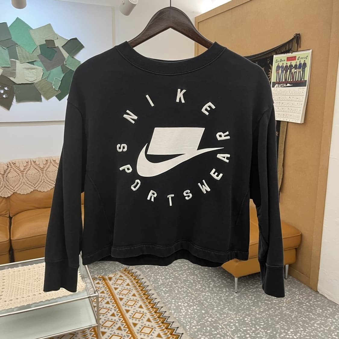 나이키 올드스쿨 스트릿 펑크 빅로고 세미크롭 맨투맨 S C10959 상품이미지3