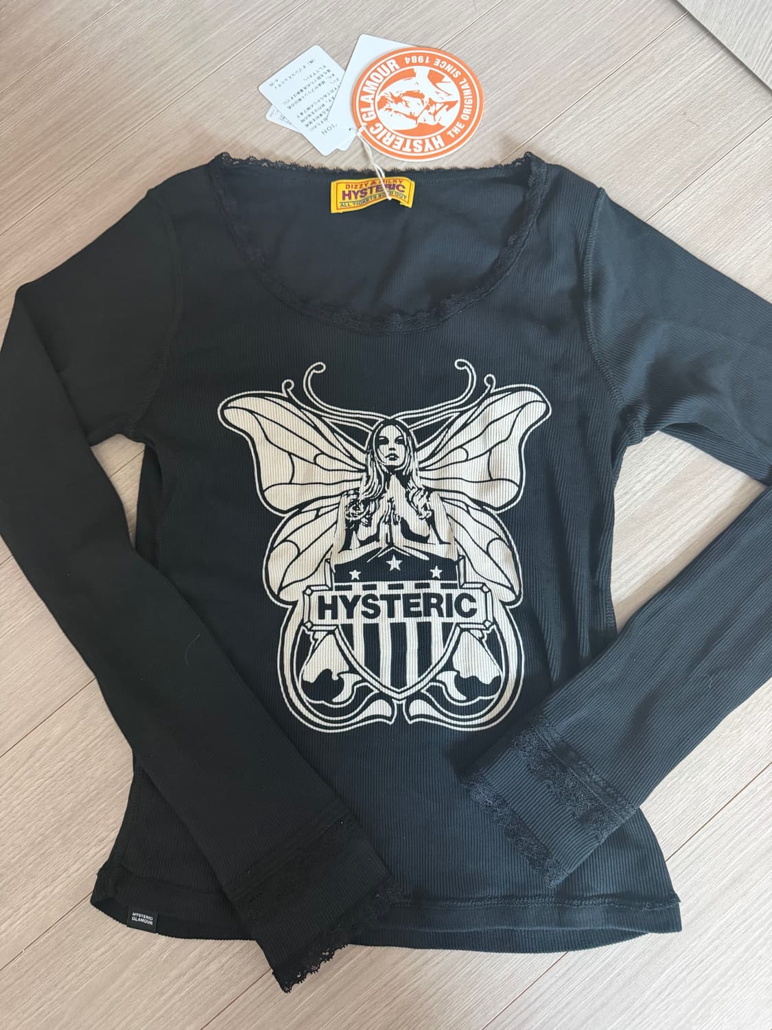 히스테릭글래머 레이스 긴팔 슬리브 티셔츠  상품이미지1