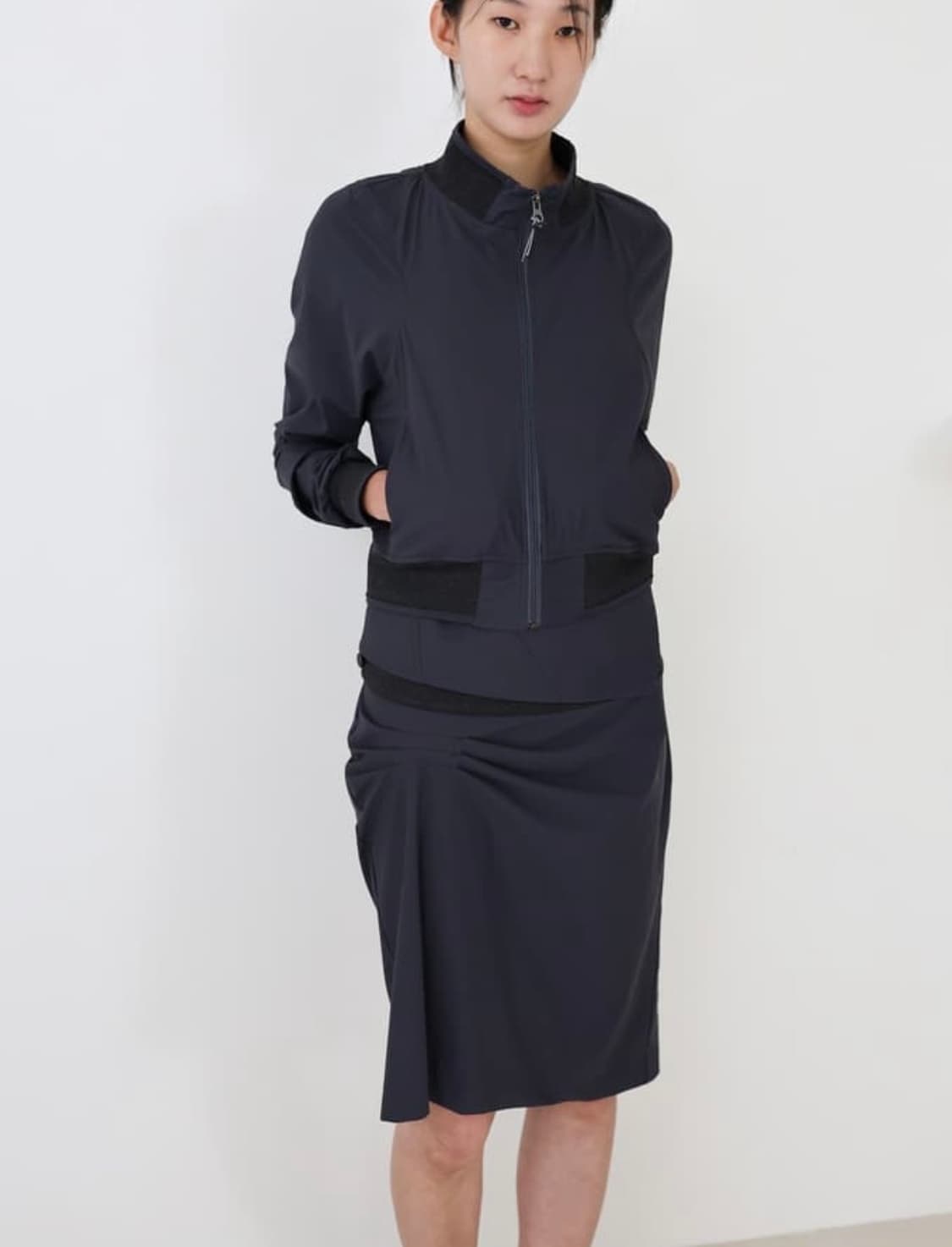 울리카상투스 Brace pintuck skirt (midnight) 상품이미지2