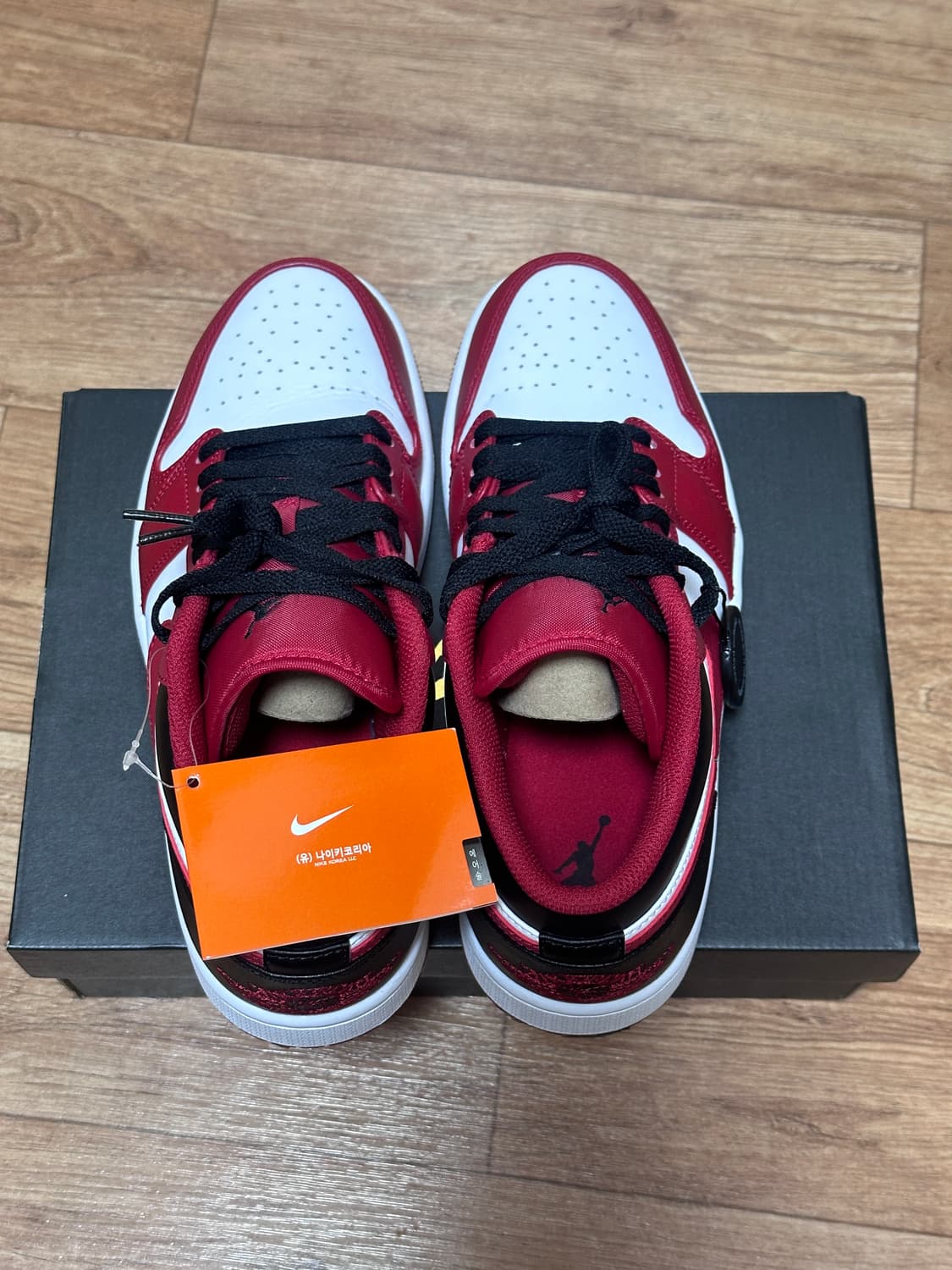 조던1로우 화이트 짐 레드블랙 260 상품이미지7