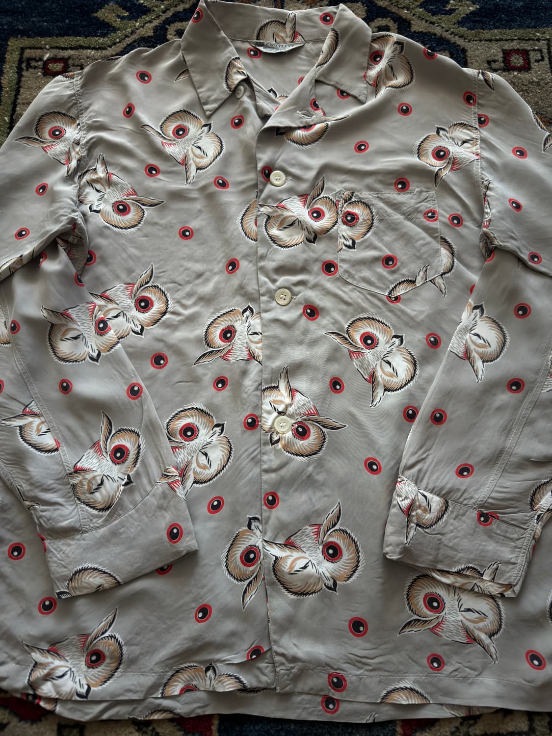 50s USA Wilson Brothers Owl eyeballs 셔츠 상품이미지3