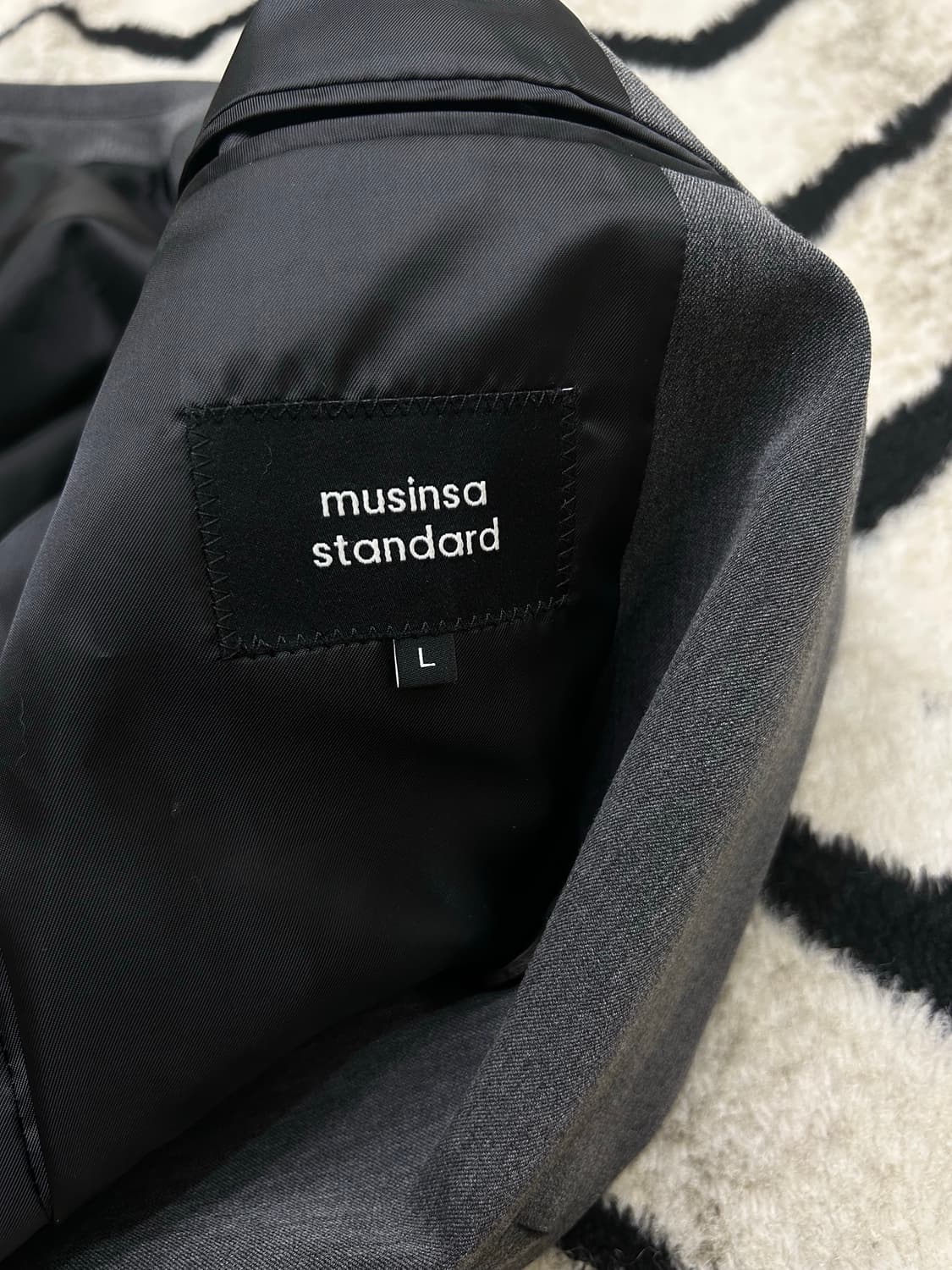 [L]무신사스탠다드 오버핏 더블 블레이저/미디엄그레이 상품이미지5