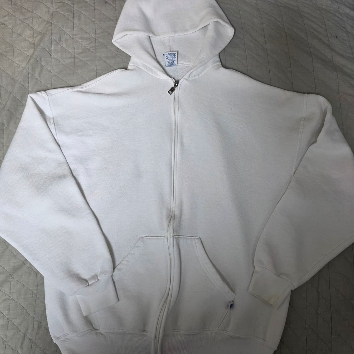 [L] 90s 러셀 애슬레틱 후드집업 화이트 굿컨디션 LIKE XL 상품이미지1