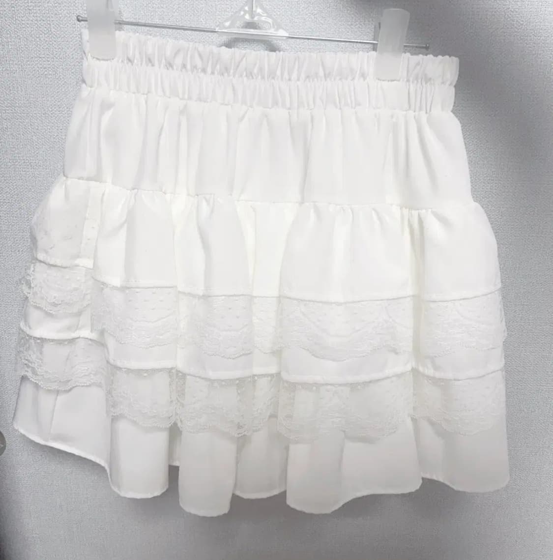 화이트 레이스 프릴 미니스커트 캉캉 튜튜 발레코어 상품이미지1