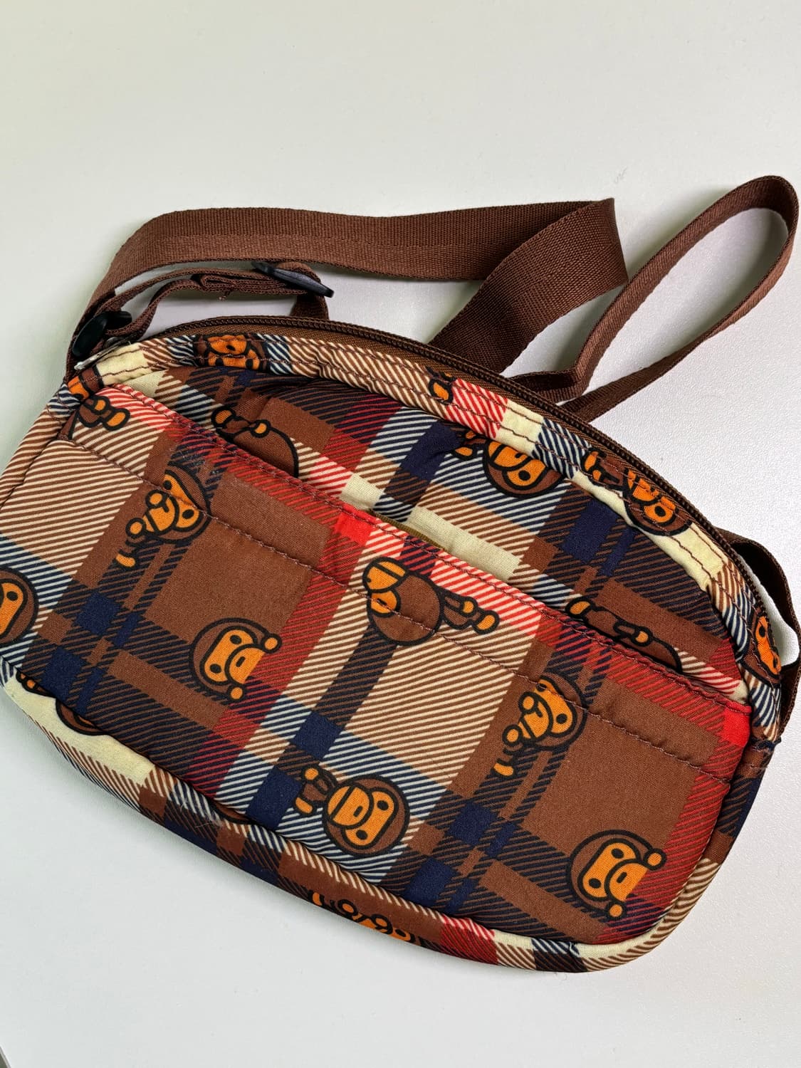 Bape 베이프 베이비 마일로 체크숄더 크로스백 상품이미지1