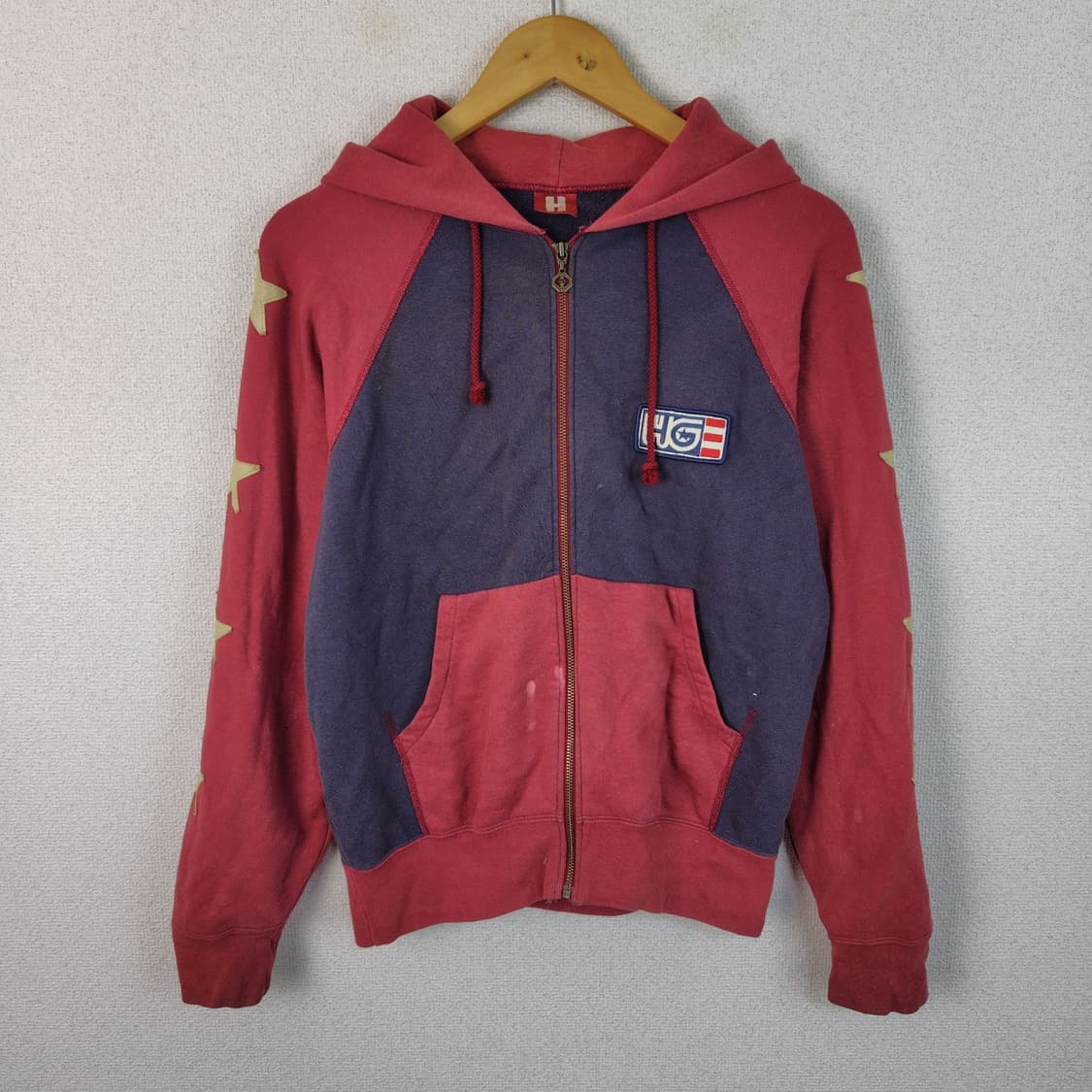 히스테릭 글래머 빈티지 스타 래글런 후드 집업 상품이미지1