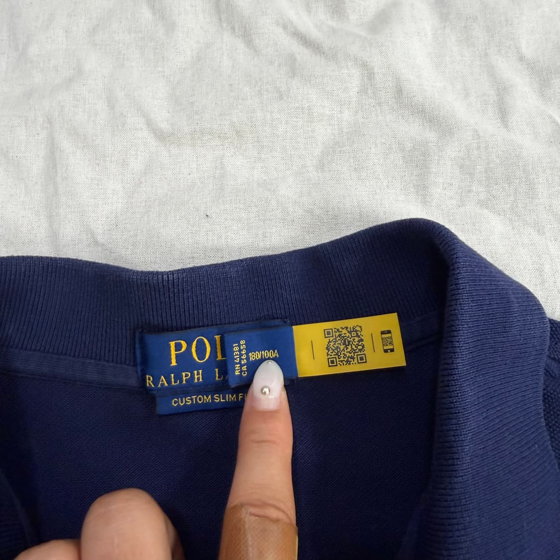폴로 랄프로렌 RLPC 커스텀 슬림핏 네이비 반팔 카라티 상품이미지3
