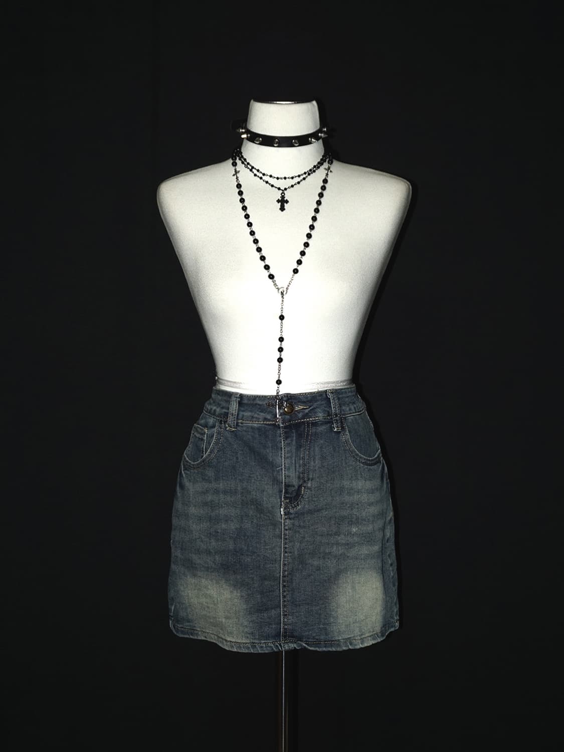 y2k lettering denim skirt  상품이미지2