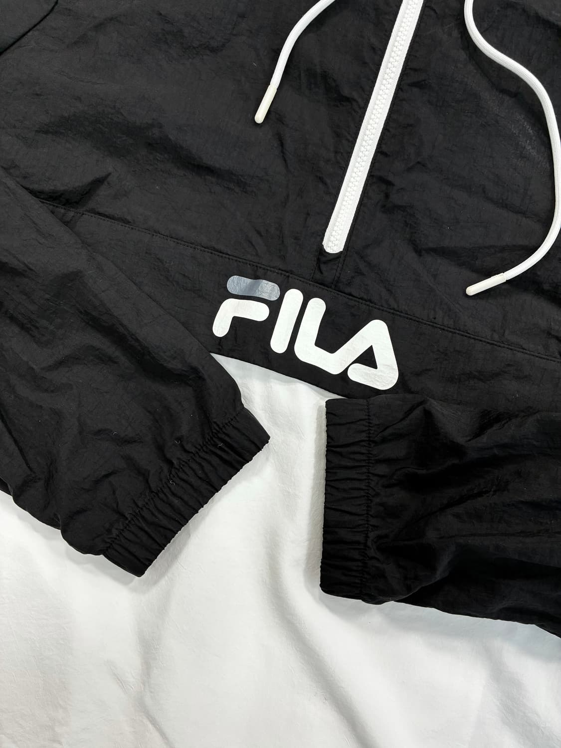 휠라 블랙 화이트 아노락 자켓 XL 상품이미지6