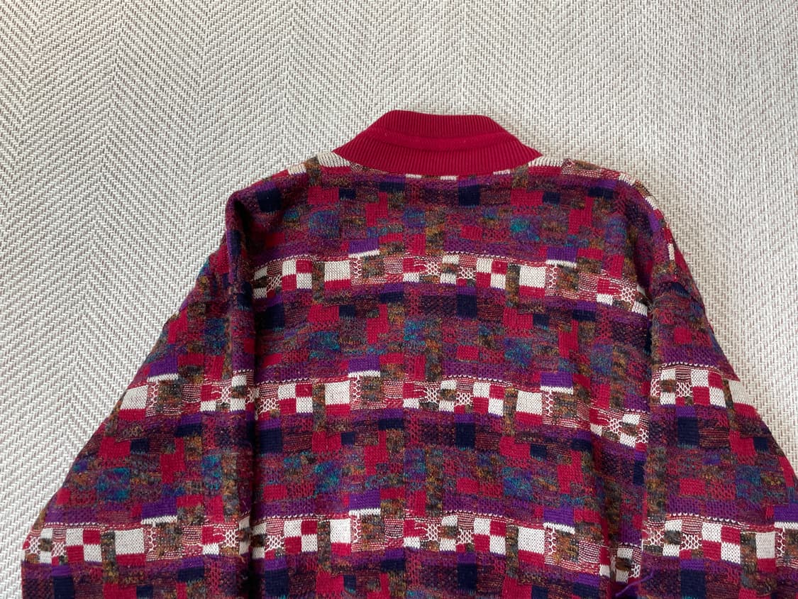 빈티지 멀티 패턴 자카드 니트 자켓 J03865 상품이미지8