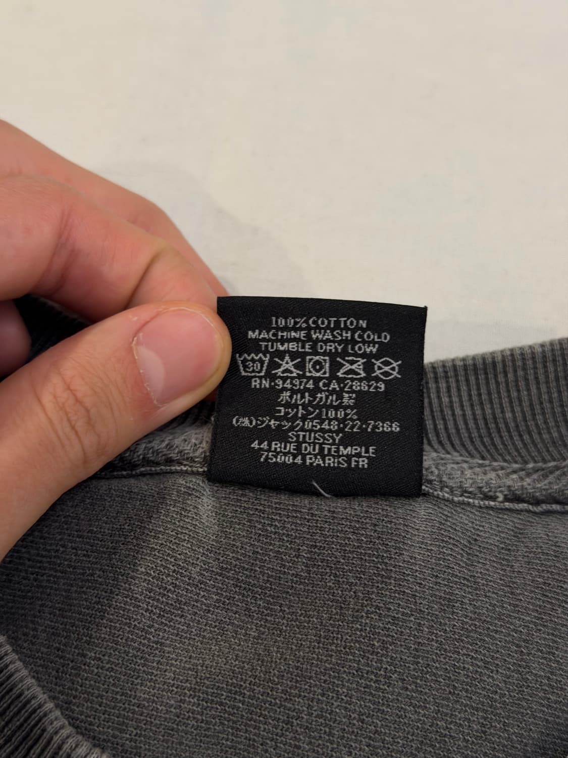 스투시 8볼 피그먼트 맨투맨 스웻셔츠 블랙 상품이미지5