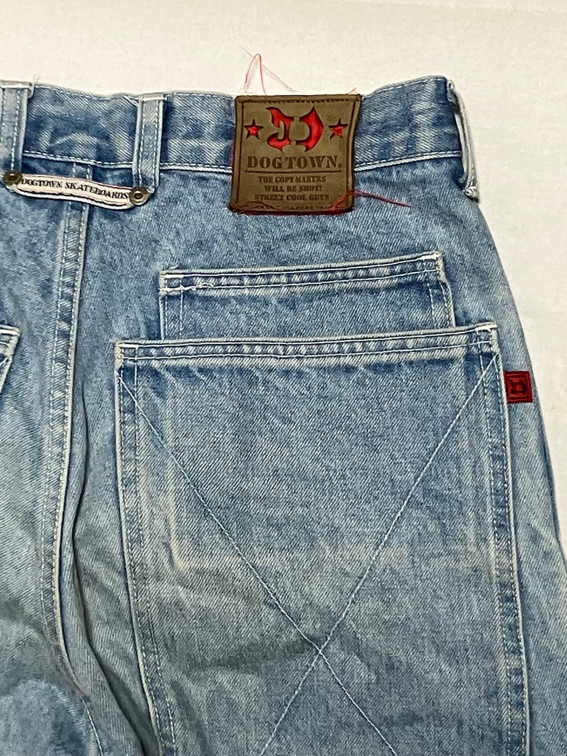 90s 도그타운 JP 빅포켓 크로스 자수 배기 데님팬츠 상품이미지4