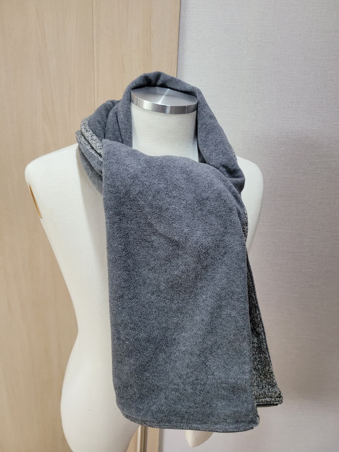 르샵 LeShop 양면 머플러&넥워머 그레이 상품이미지1