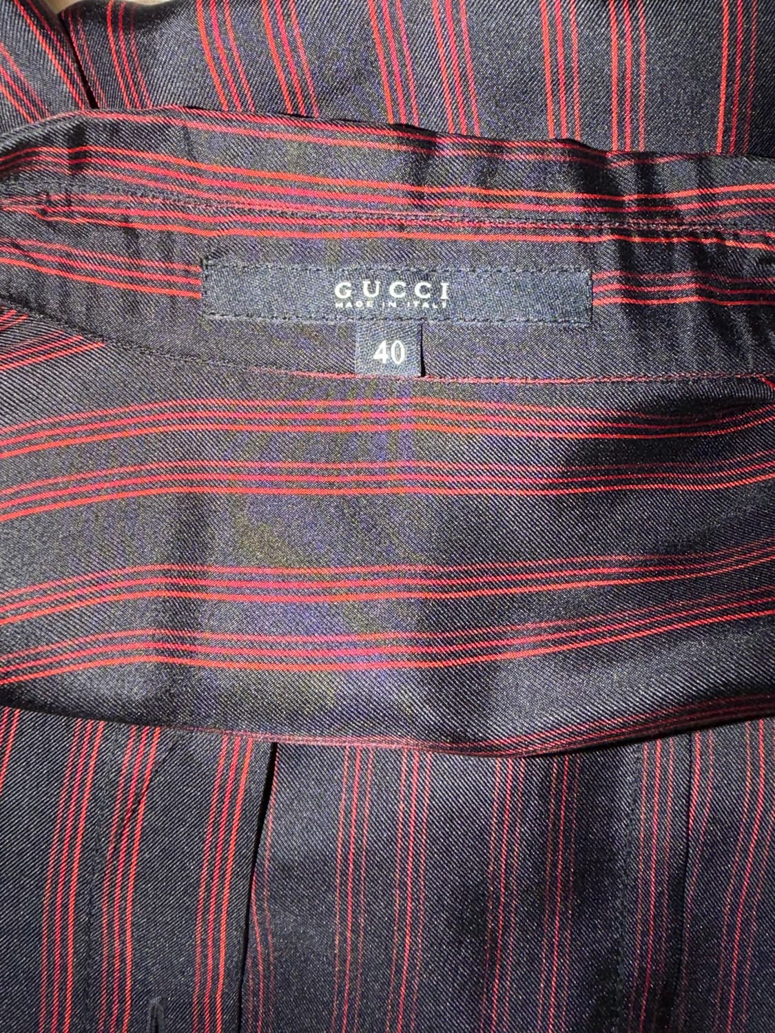 구찌 2006ss 프리다 지아니니 세타실크 레드 스트라이프 셔츠 상품이미지5