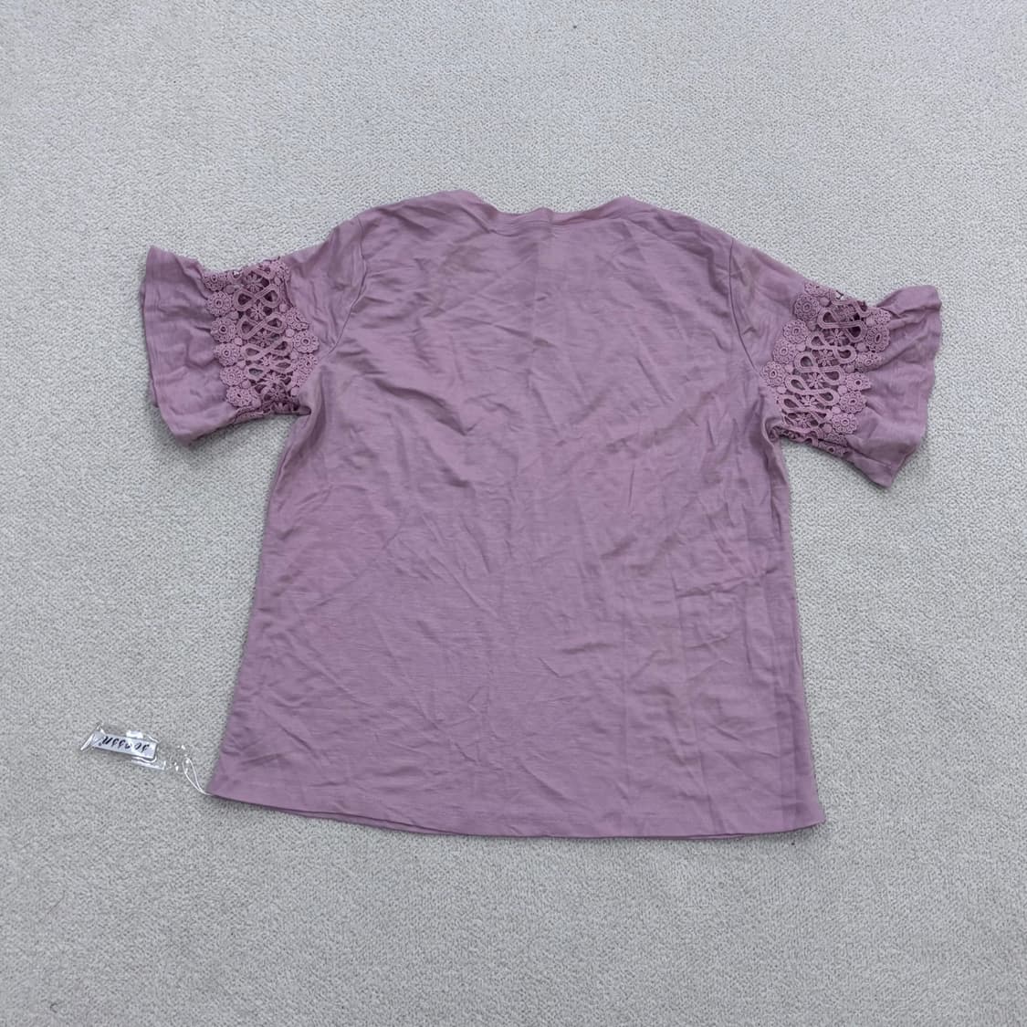 XL 새상품 빈티지 여성 레이스 반팔 티셔츠 0507E 상품이미지2