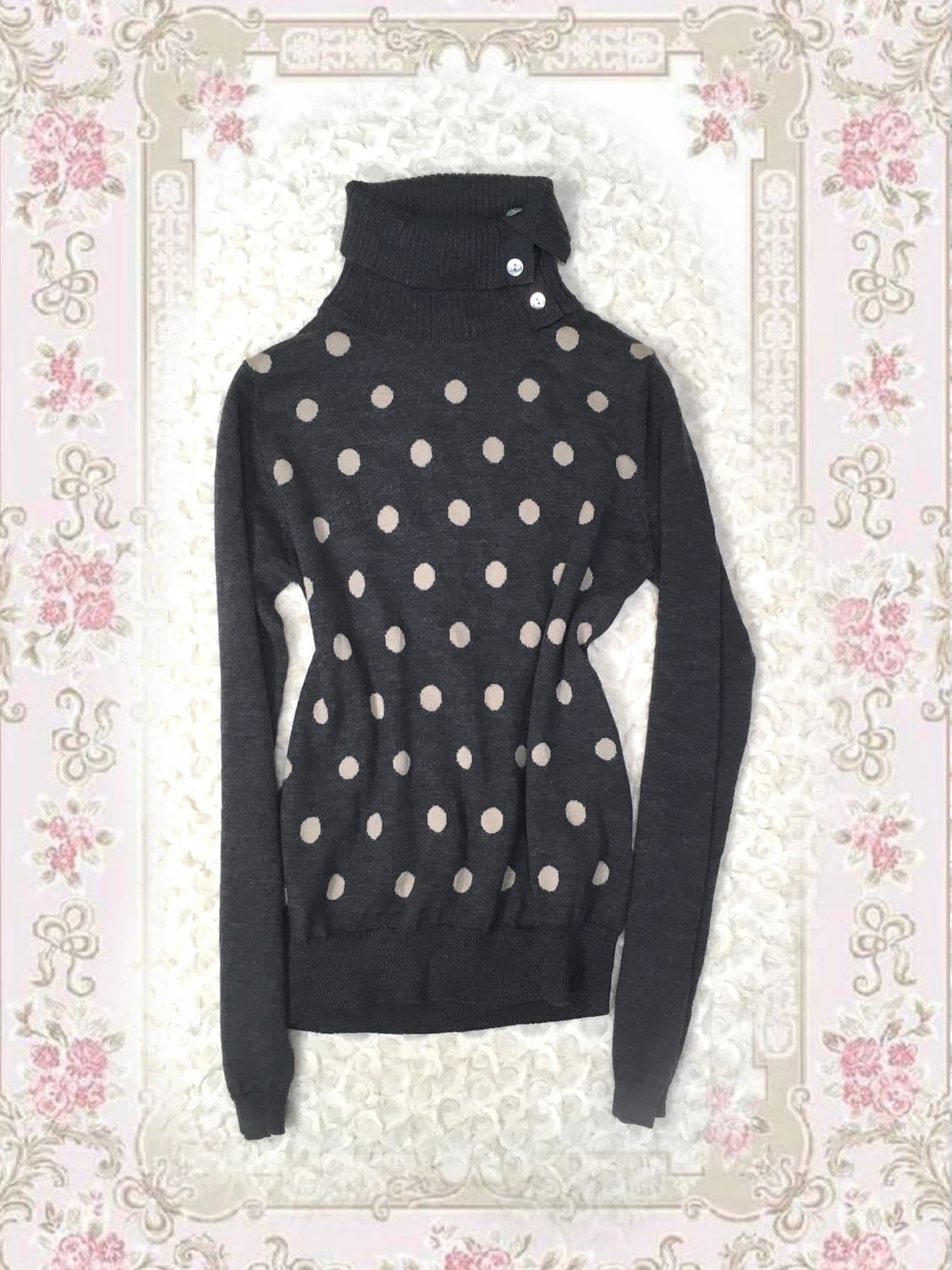 jpn vintage charcoal dot pullover knit 상품이미지1