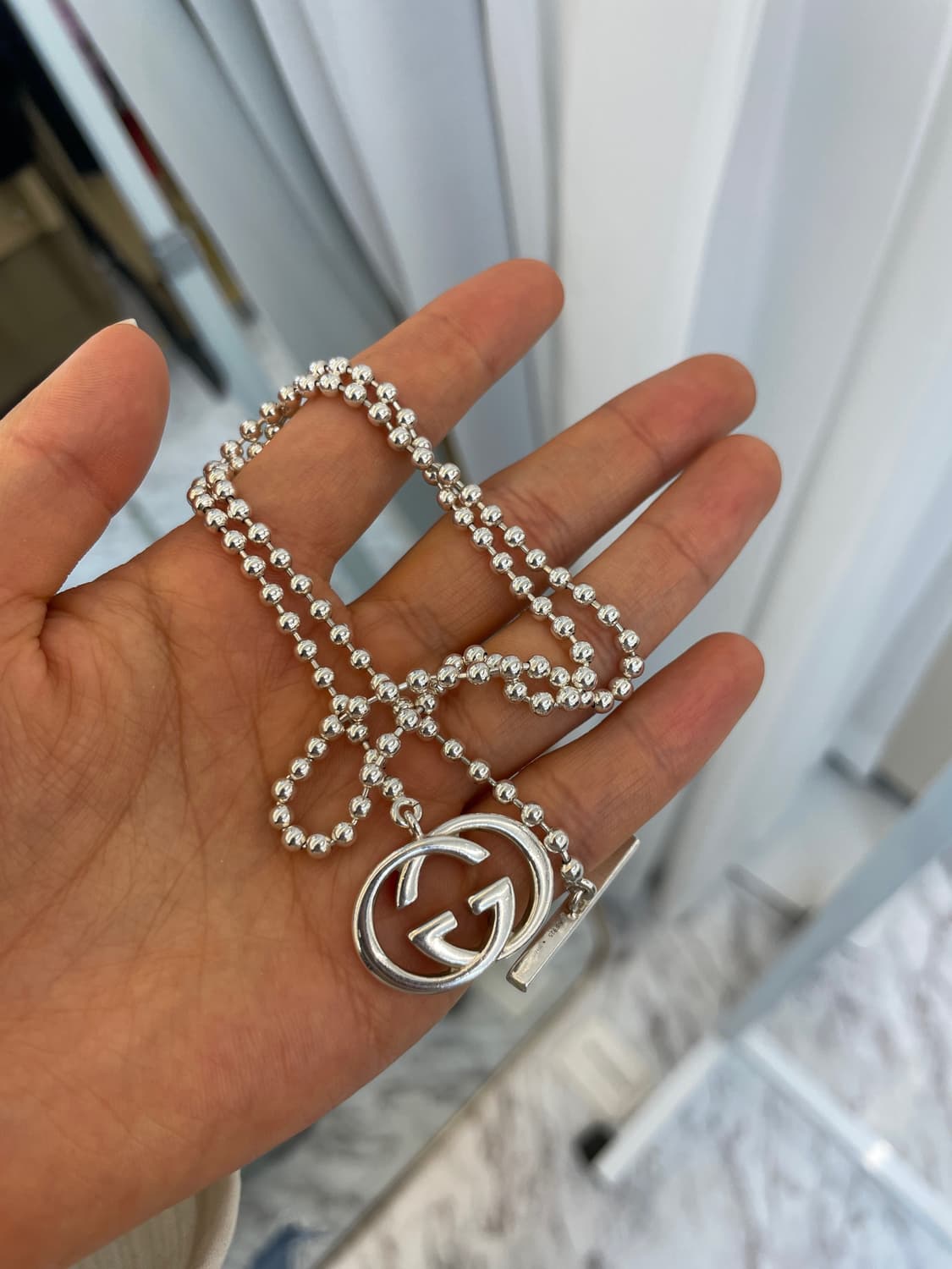 구찌 인터로킹 실버목걸이 상품이미지3