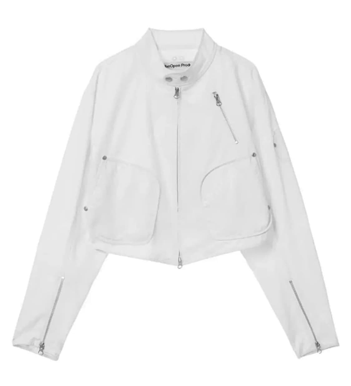 OPEN YY 크롭 바이커 화이트 자켓 M사이즈 상품이미지3