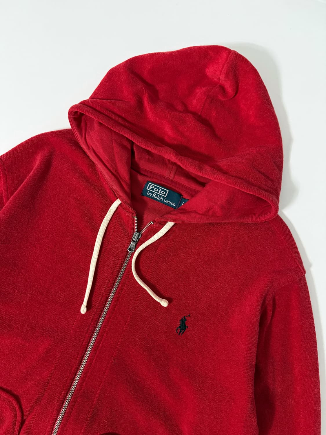 폴로 랄프로렌 루즈핏 00‘s 딥레드 테리 후드집업 상품이미지2