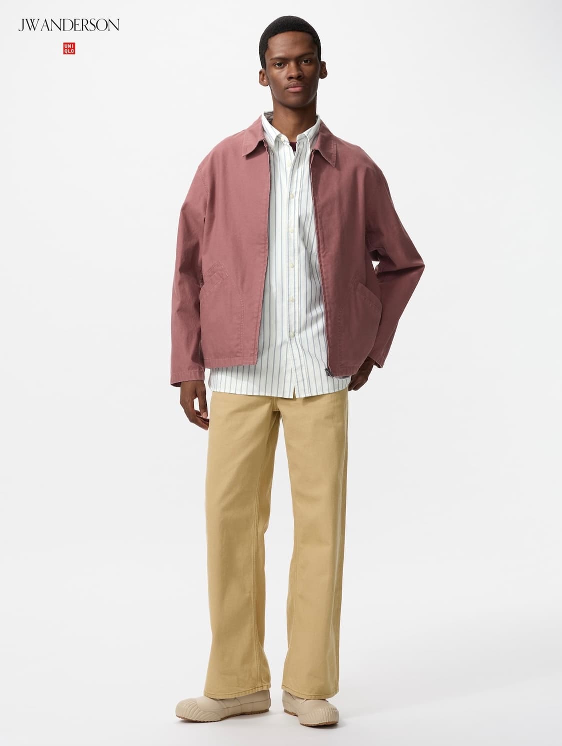 [32] 유니클로 JW Anderson 와이드스트레이트컬러진 베이지 상품이미지3