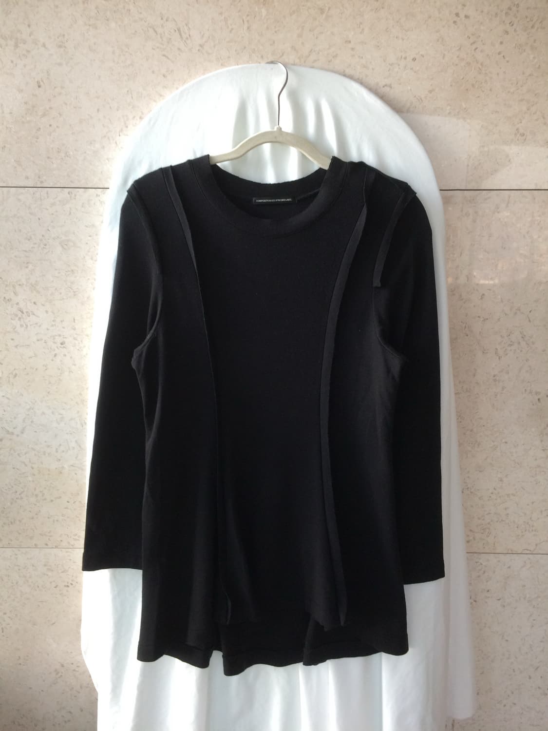 요지 야마모토 와이즈 무봉제 원통 제직 패브릭 테이프 니트 롱 슬리브  상품이미지1