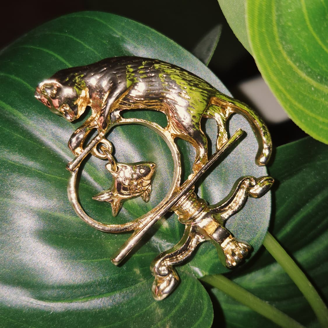 00s 레트로 고양이 어항 금붕어 브로치 상품이미지3