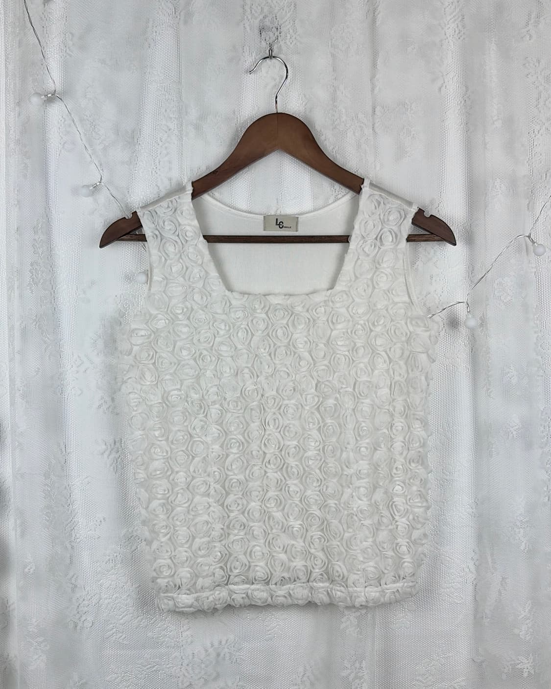 JPN rosette texture sleeveless top 상품이미지4