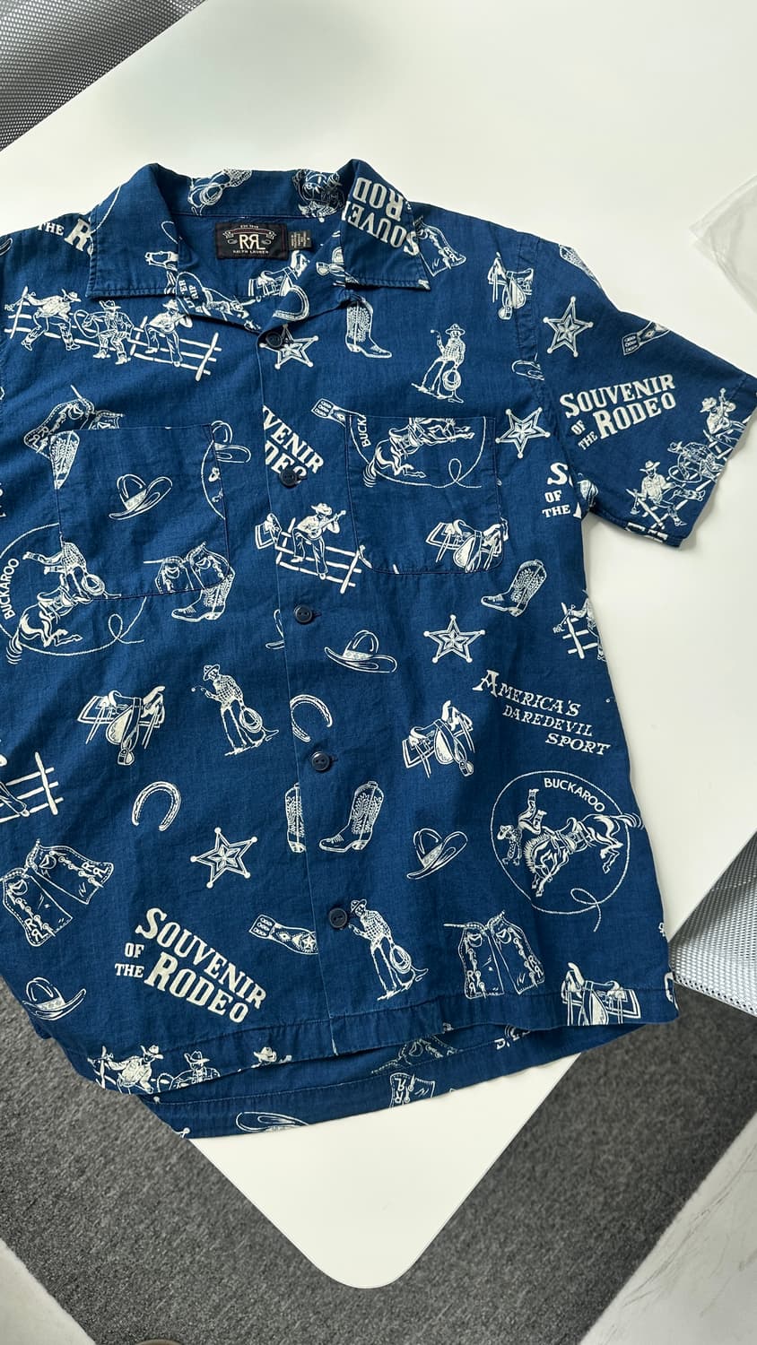 RRL 오픈 칼라 하와이안 셔츠 로데오 캠프셔츠 상품이미지7