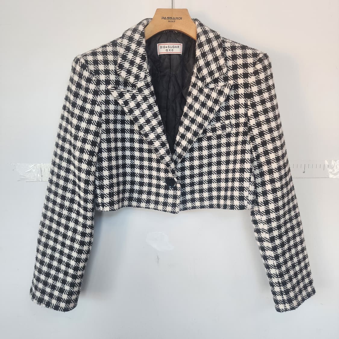 BIG SUGAR 체크 크롭 자켓 상품이미지1