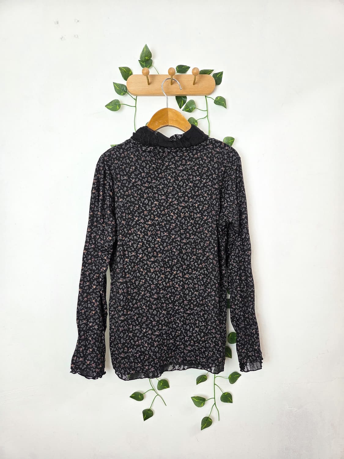 레이스 잔꽃 목폴라 슬리브 상품이미지4