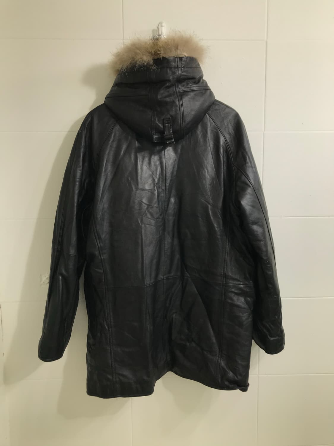 빈티지 블랙 레더 누빔 퍼 야상 자켓 상품이미지4