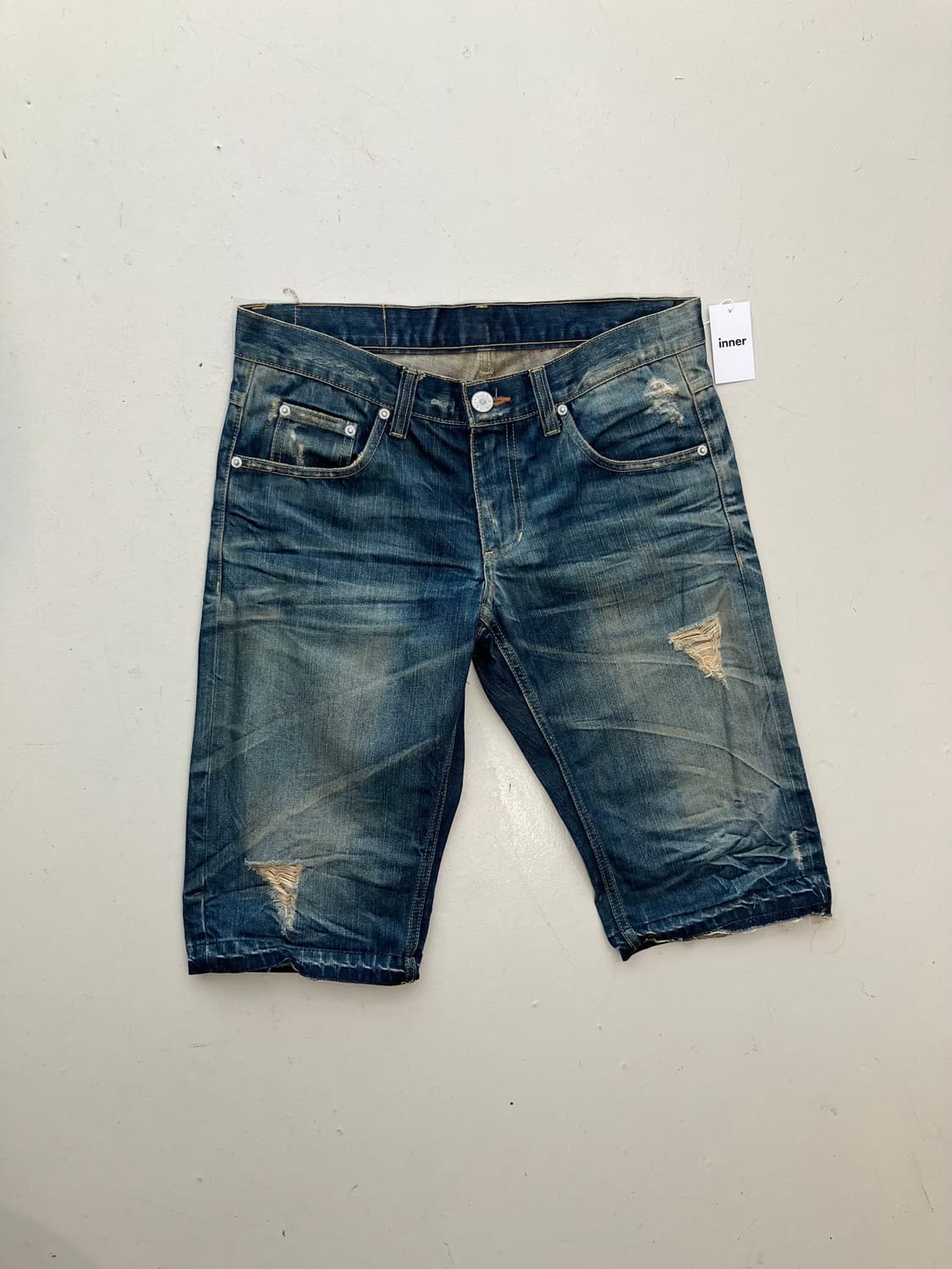 BLUE BOY 코카콜라 디스트로이드 데님 쇼츠 30  상품이미지4