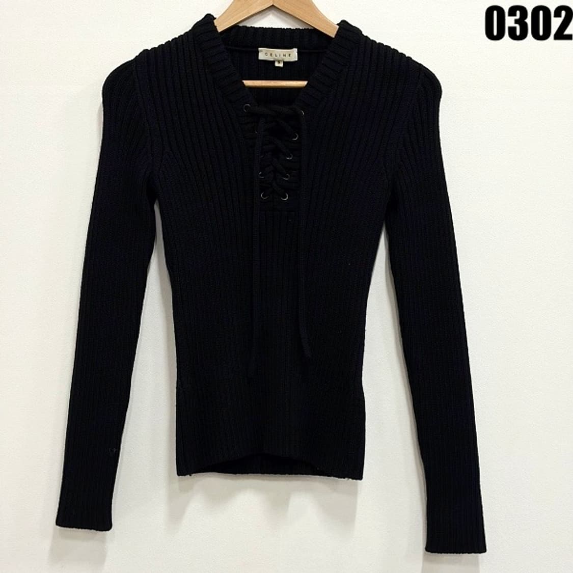 셀린느 울 레이스업 니트 S  상품이미지1