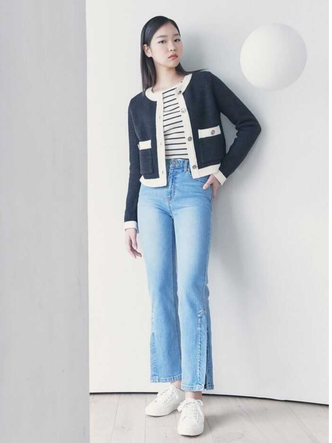 구호플러스 사이드슬릿 스트레이트 데님팬츠 1사이즈 상품이미지1