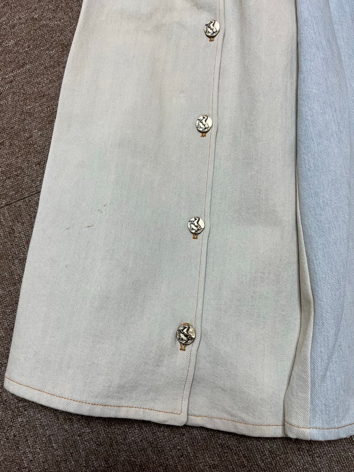 CHANEL 투톤 데님 크롭 와이드 레그 진 상품이미지4