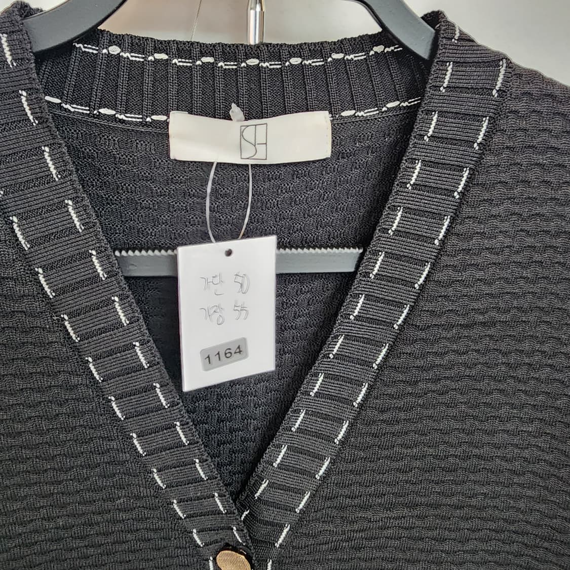 시에 블랙 스티치 니트 가디건 상품이미지7