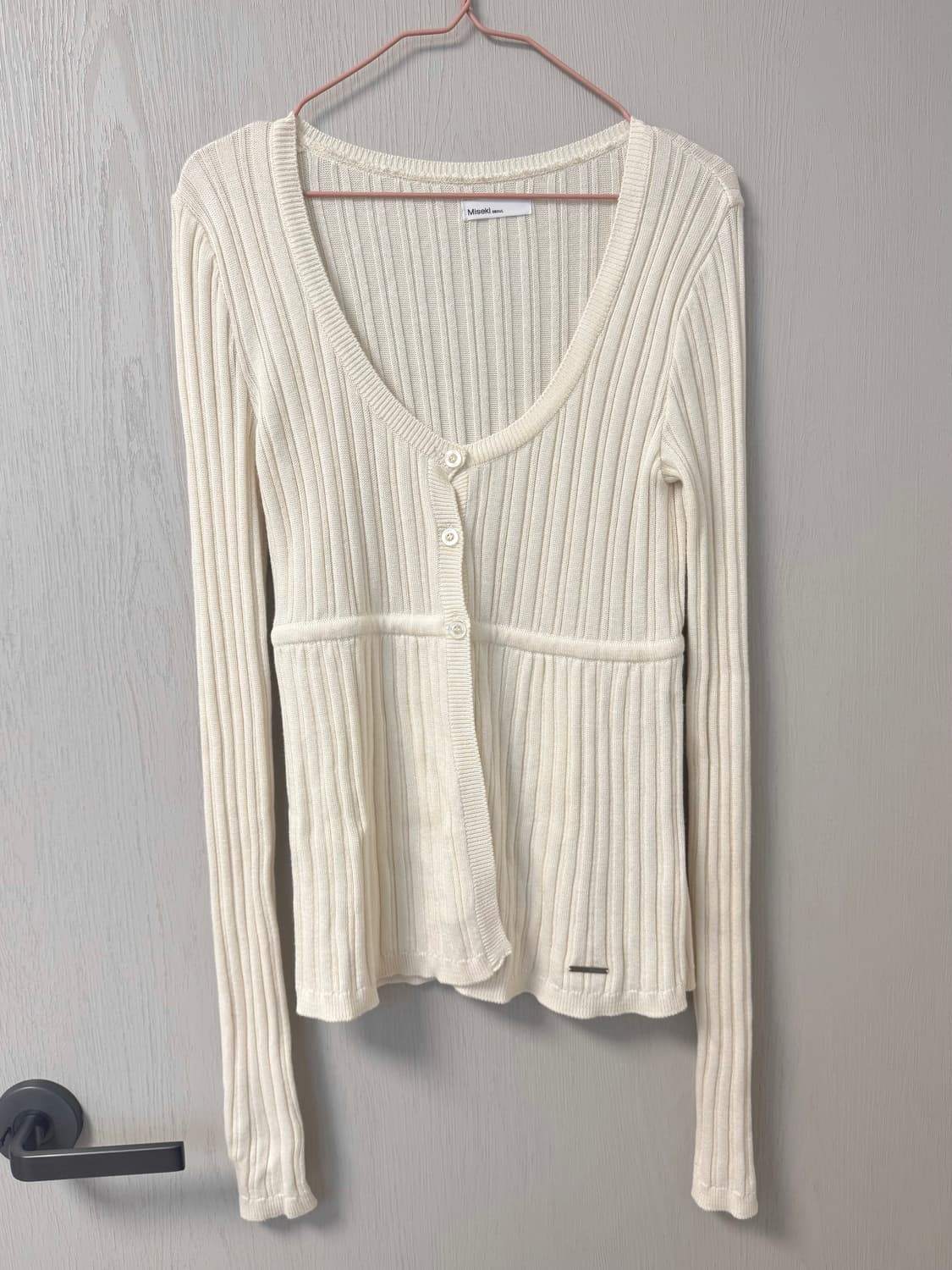 미세키서울 리브드 니트 가디건 상품이미지5
