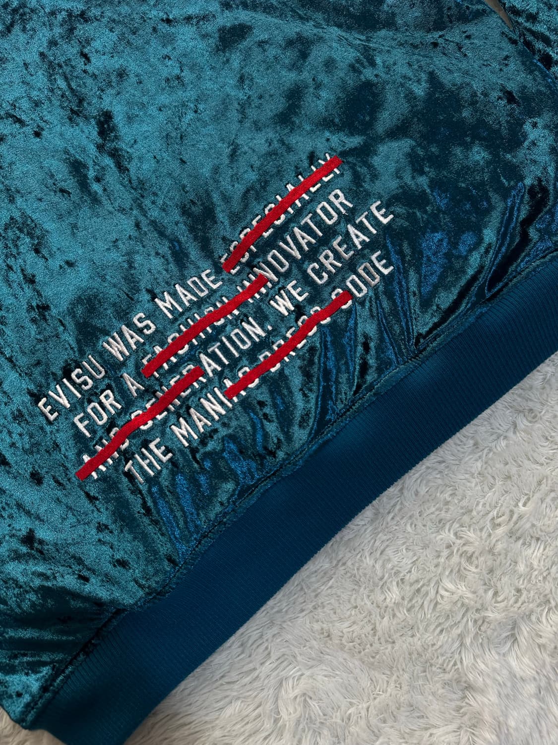 EVISU 블루 벨벳 호랑이 스카잔 상품이미지5