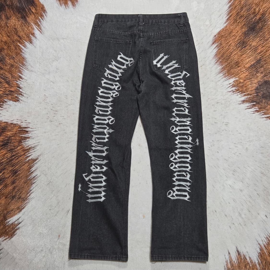 빈티지 Y2K ST 자수 데미지 데님팬츠 상품이미지1