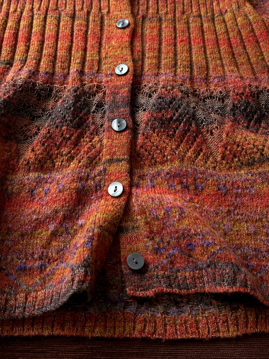 Mohair blend panel knit cardigan top 상품이미지2