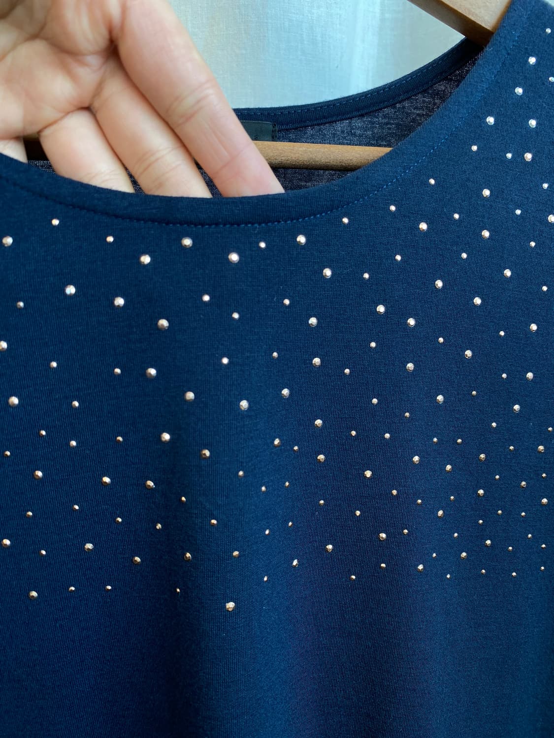 네이비 큐빅 7부탑(L) 상품이미지7