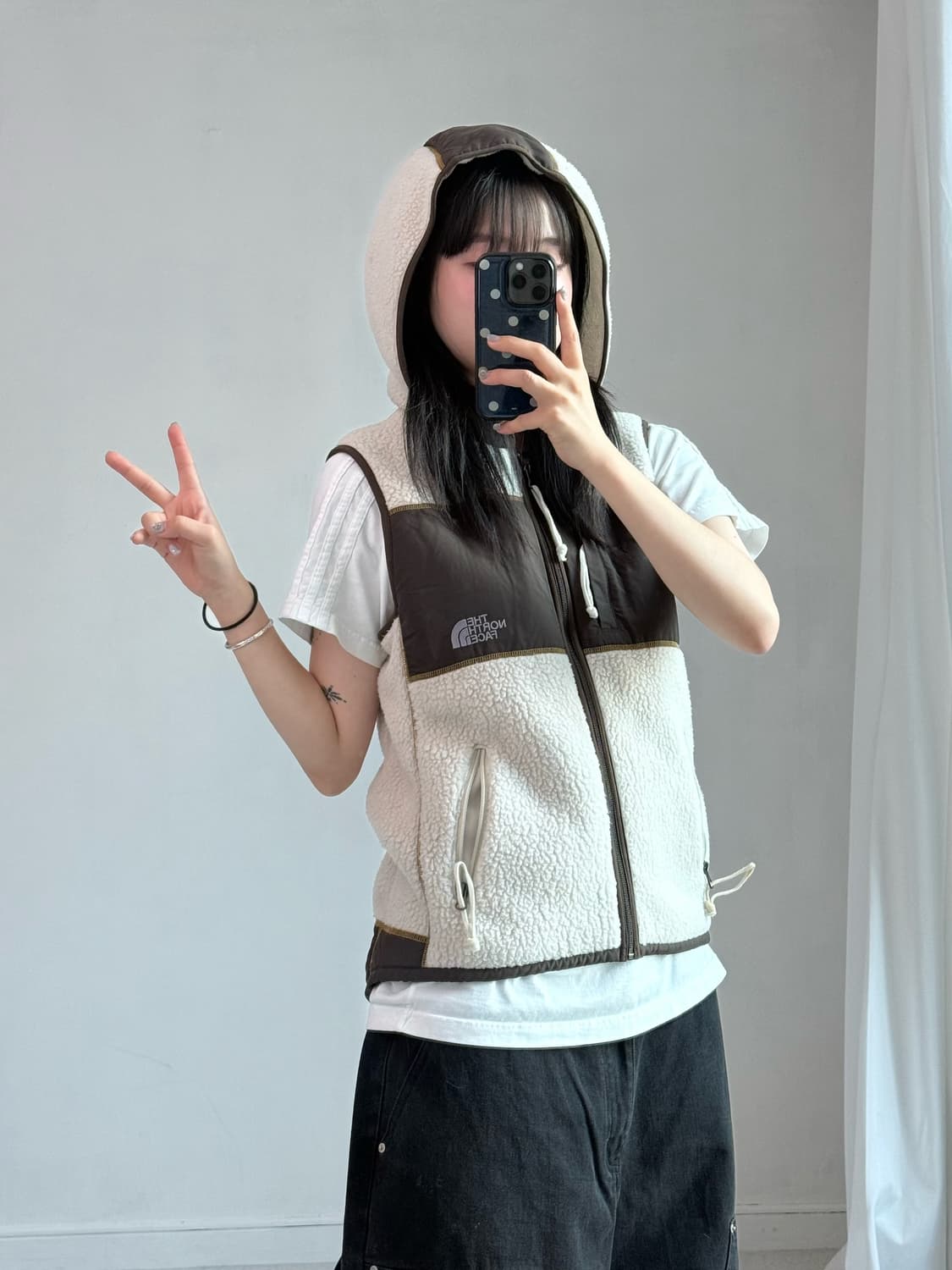 노스페이스 브라운 후리스 베스트 집업 상품이미지2