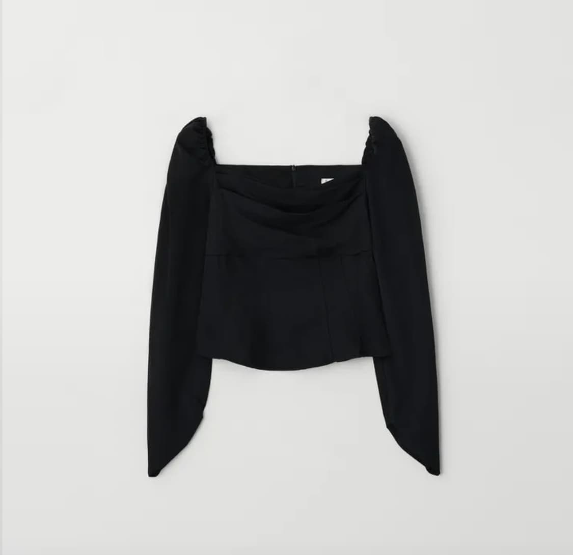 제니오 클린스퀘어 블라우스 (블랙, s) 상품이미지4